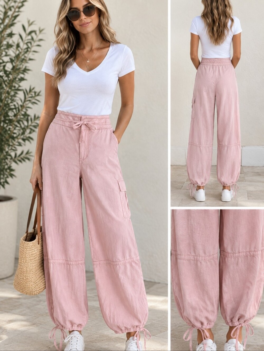 Anthropologie Blush Pink Utility Cargo Pants